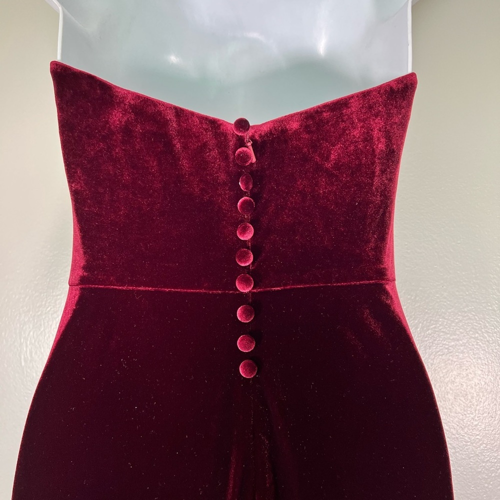 Revelry Burgundy Velvet Gown - Picture 6 of 10